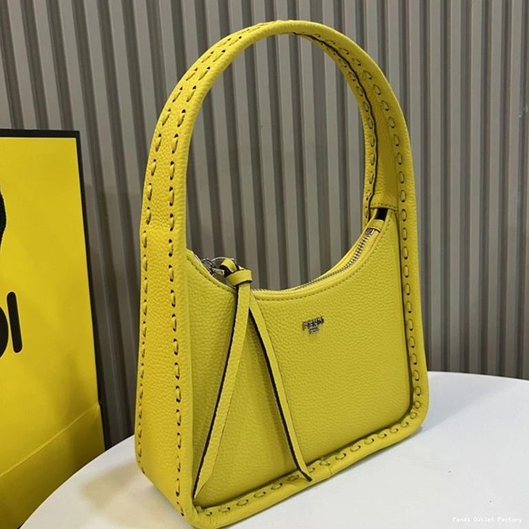 Vintage HOT In Mini Cuoio Yellow Fendi Fendessence Romano Leather Bag 0806